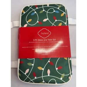 Joyland Casserole Bake & Take Glass Bakeware Dish Insulated Carrier Holiday Gift